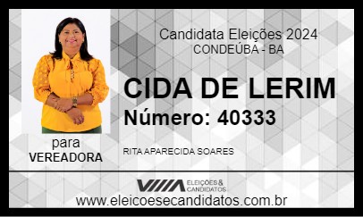 Candidato CIDA DE LERIM 2024 - CONDEÚBA - Eleições