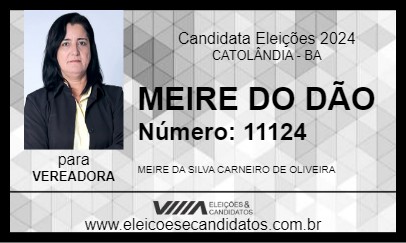 Candidato MEIRE DO DÃO 2024 - CATOLÂNDIA - Eleições