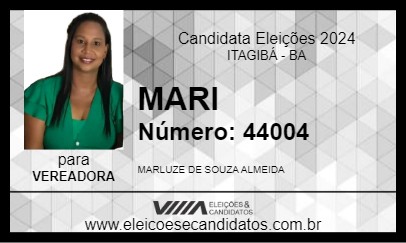 Candidato MARI 2024 - ITAGIBÁ - Eleições