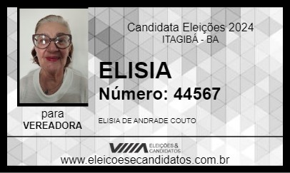 Candidato ELISIA 2024 - ITAGIBÁ - Eleições