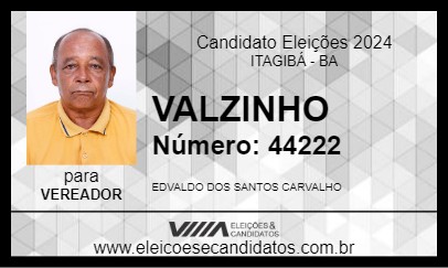 Candidato VALZINHO 2024 - ITAGIBÁ - Eleições