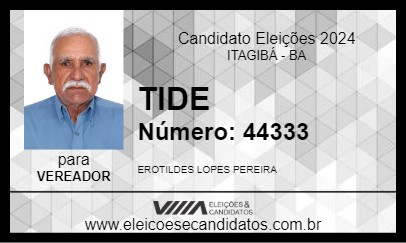 Candidato TIDE 2024 - ITAGIBÁ - Eleições