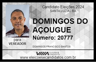 Candidato DOMINGOS DO AÇOUGUE 2024 - SANTA LUZIA - Eleições