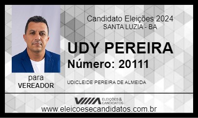 Candidato UDY PEREIRA 2024 - SANTA LUZIA - Eleições