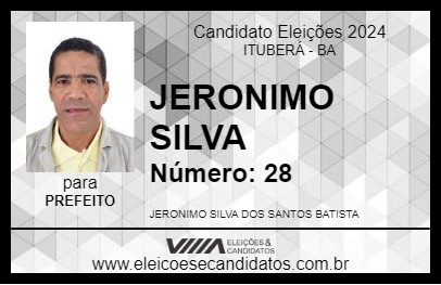 Candidato JERONIMO SILVA 2024 - ITUBERÁ - Eleições