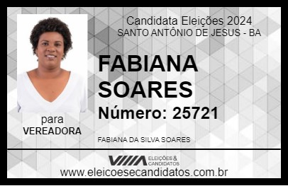 Candidato FABIANA SOARES 2024 - SANTO ANTÔNIO DE JESUS - Eleições