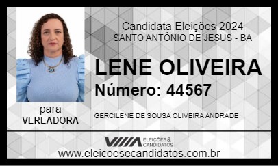 Candidato LENE OLIVEIRA 2024 - SANTO ANTÔNIO DE JESUS - Eleições