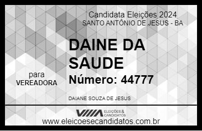 Candidato DAINE DA SAUDE 2024 - SANTO ANTÔNIO DE JESUS - Eleições