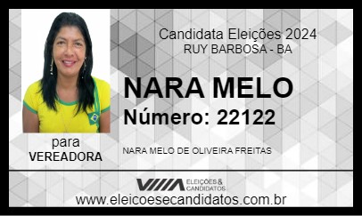 Candidato NARA MELO 2024 - RUY BARBOSA - Eleições