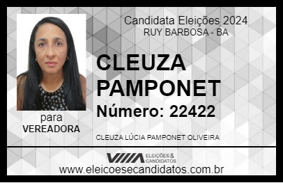 Candidato CLEUZA PAMPONET 2024 - RUY BARBOSA - Eleições