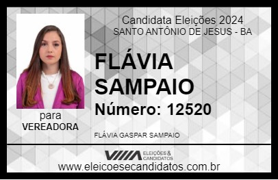 Candidato FLÁVIA SAMPAIO 2024 - SANTO ANTÔNIO DE JESUS - Eleições