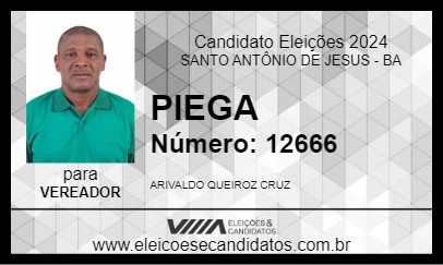 Candidato PIEGA 2024 - SANTO ANTÔNIO DE JESUS - Eleições