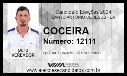 Candidato COCEIRA 2024 - SANTO ANTÔNIO DE JESUS - Eleições