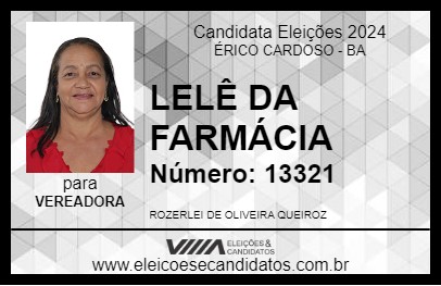 Candidato LELÊ DA FARMÁCIA 2024 - ÉRICO CARDOSO - Eleições