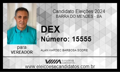 Candidato DEX 2024 - BARRA DO MENDES - Eleições