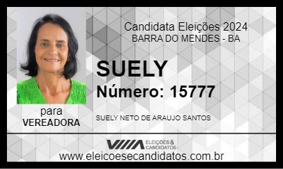 Candidato SUELY 2024 - BARRA DO MENDES - Eleições