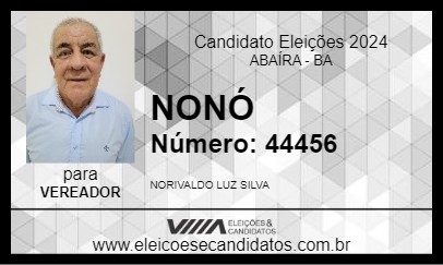 Candidato NONÓ 2024 - ABAÍRA - Eleições