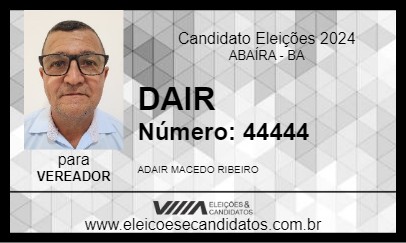 Candidato DAIR 2024 - ABAÍRA - Eleições