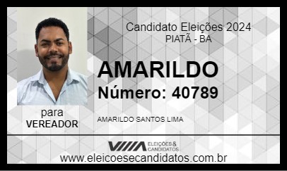 Candidato AMARILDO 2024 - PIATÃ - Eleições