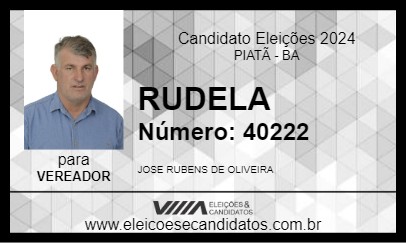 Candidato RUDELA 2024 - PIATÃ - Eleições