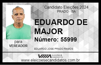 Candidato EDUARDO DE MAJOR 2024 - PRADO - Eleições