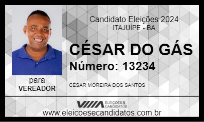 Candidato CÉSAR DO GÁS  2024 - ITAJUÍPE - Eleições