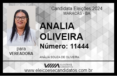 Candidato ANALIA OLIVEIRA 2024 - MARACÁS - Eleições