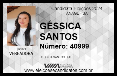 Candidato GÉSSICA SANTOS 2024 - ANAGÉ - Eleições