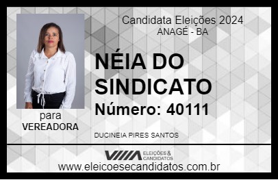 Candidato NÉIA DO SINDICATO 2024 - ANAGÉ - Eleições