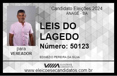 Candidato LEIS DO LAGEDO 2024 - ANAGÉ - Eleições