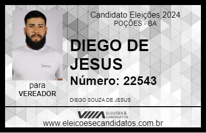 Candidato DIEGO DE JESUS 2024 - POÇÕES - Eleições