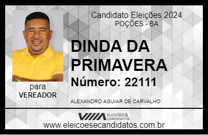 Candidato DINDA DA PRIMAVERA 2024 - POÇÕES - Eleições