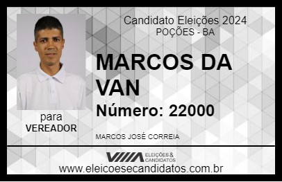 Candidato MARCOS DA VAN 2024 - POÇÕES - Eleições