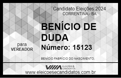 Candidato BENÍCIO DE DUDA 2024 - CORRENTINA - Eleições