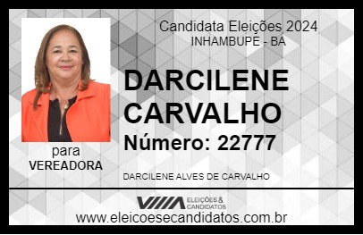 Candidato DARCILENE CARVALHO 2024 - INHAMBUPE - Eleições