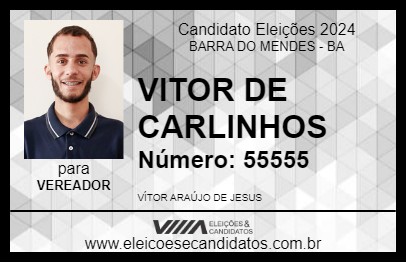 Candidato VITOR DE CARLINHOS 2024 - BARRA DO MENDES - Eleições