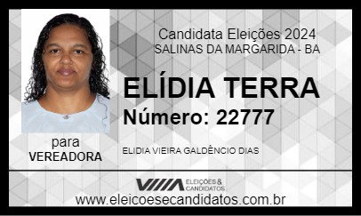 Candidato ELÍDIA TERRA 2024 - SALINAS DA MARGARIDA - Eleições