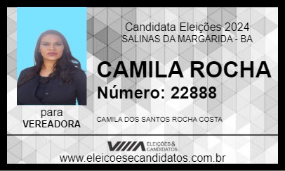 Candidato CAMILA ROCHA 2024 - SALINAS DA MARGARIDA - Eleições