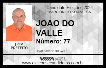 Candidato JOAO DO VALLE 2024 - MARCIONÍLIO SOUZA - Eleições