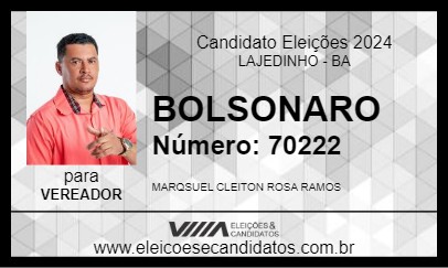 Candidato BOLSONARO DE JAQUELINE 2024 - LAJEDINHO - Eleições