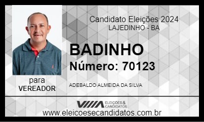 Candidato BADINHO 2024 - LAJEDINHO - Eleições