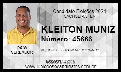 Candidato KLEITON MUNIZ 2024 - CACHOEIRA - Eleições