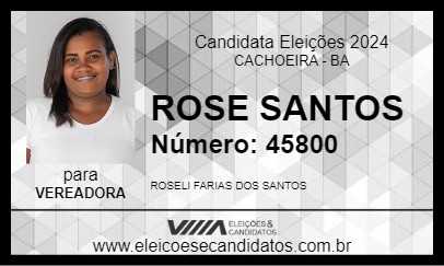 Candidato ROSE SANTOS 2024 - CACHOEIRA - Eleições