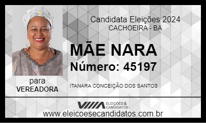 Candidato MÃE NARA 2024 - CACHOEIRA - Eleições