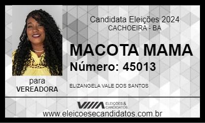 Candidato MACOTA MAMA 2024 - CACHOEIRA - Eleições