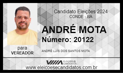 Candidato ANDRÉ MOTA 2024 - CONDE - Eleições