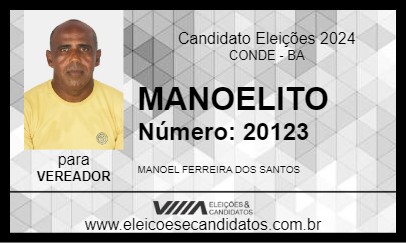 Candidato MANOELITO 2024 - CONDE - Eleições