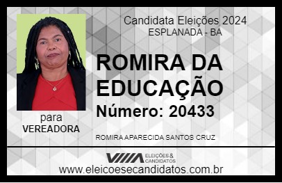 Candidato ROMIRA DA EDUCAÇÃO 2024 - ESPLANADA - Eleições