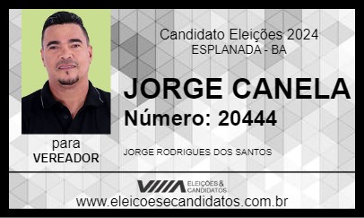 Candidato JORGE CANELA 2024 - ESPLANADA - Eleições