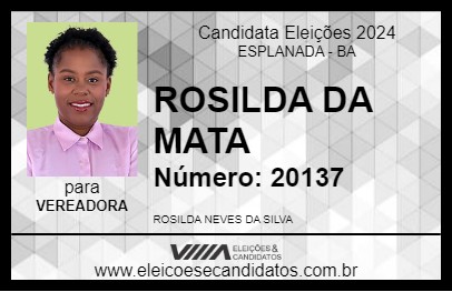 Candidato ROSILDA DA MATA 2024 - ESPLANADA - Eleições